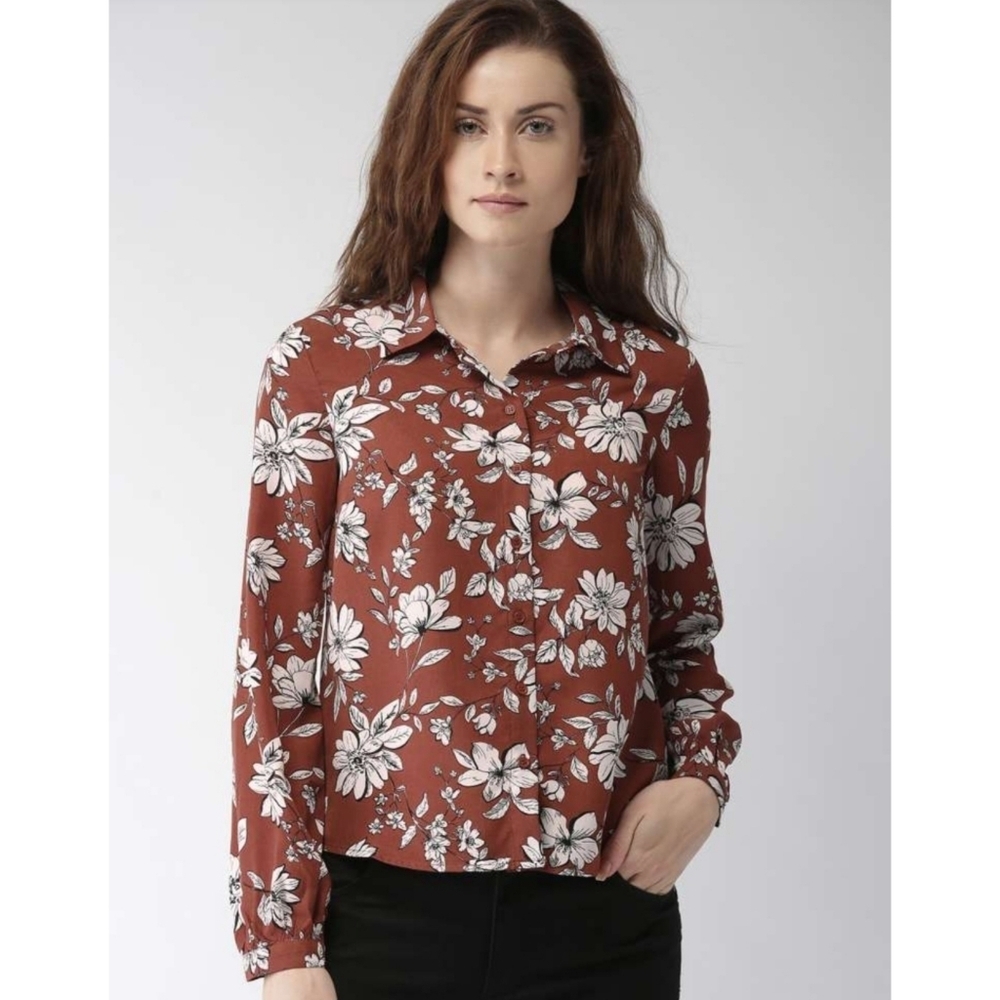 Forever 21 Contemporary Long Sleeve Printed Button Down Shirt